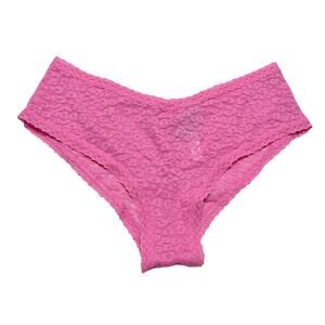Victoria's Secret PINK Lace Jacquard Leopard Cheekster Panty Mauve Pink Medium